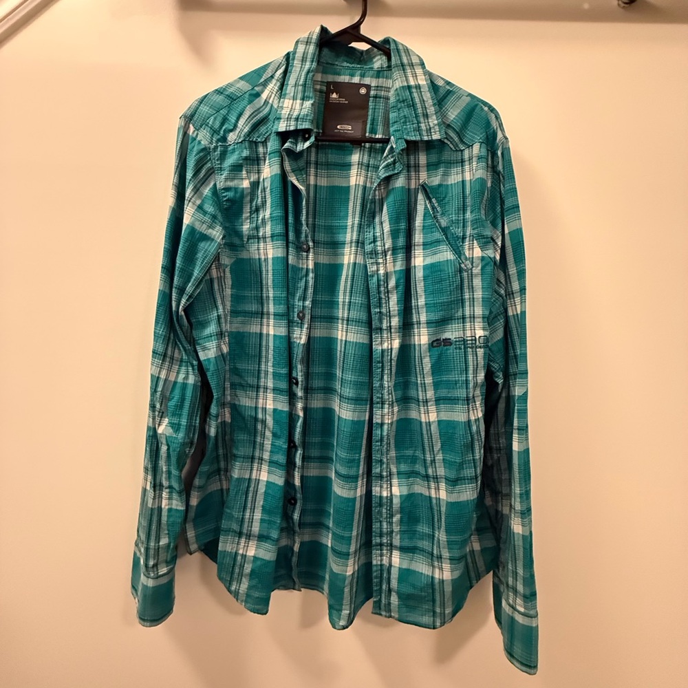 G star Teal Plaid Shirt